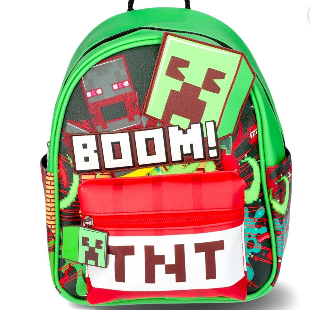 Minecraft Vibrant Green and Red TNT Explosion - Kids / Mini Backpack